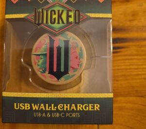 Wicked USB Wall Charger - Pink/Green Design